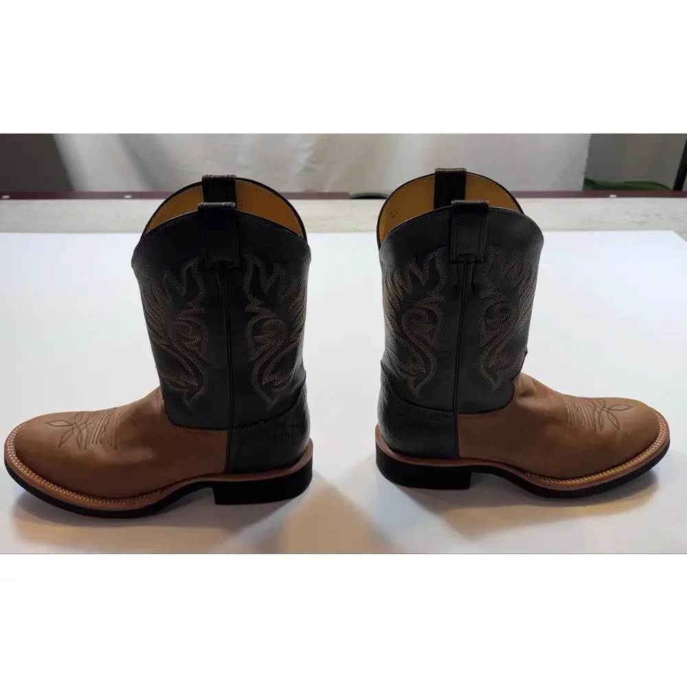 Justin Boots Paluxy Round Toe Cowboy Men’s Black Brown Casual Boots 5008 Sz 10.5